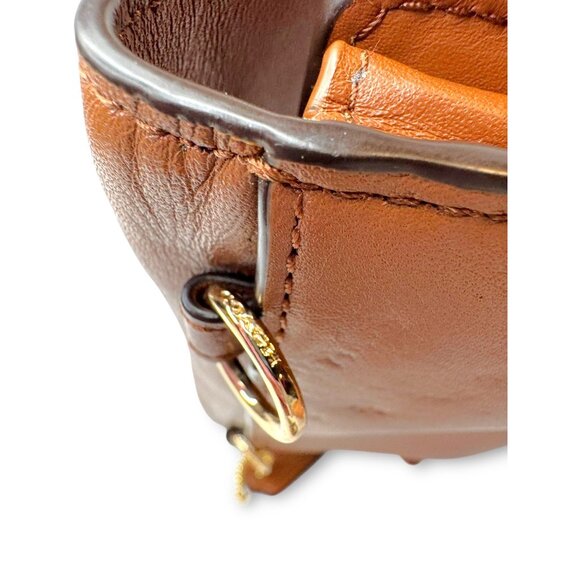 Coach Brown Leather Wallet Purse Phone Holder Removable Strap Snap Closure - Picture 12 of 13